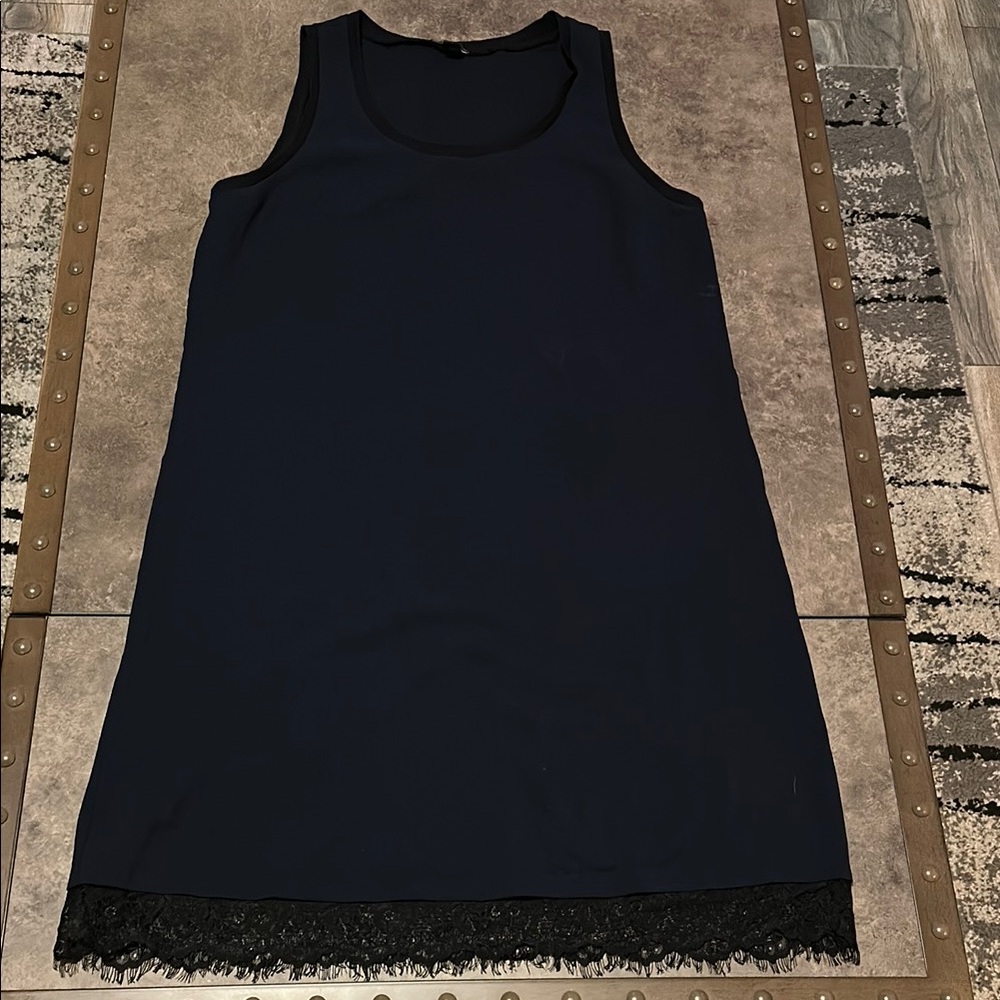 Black Lace Chemise with Scalloped Hem